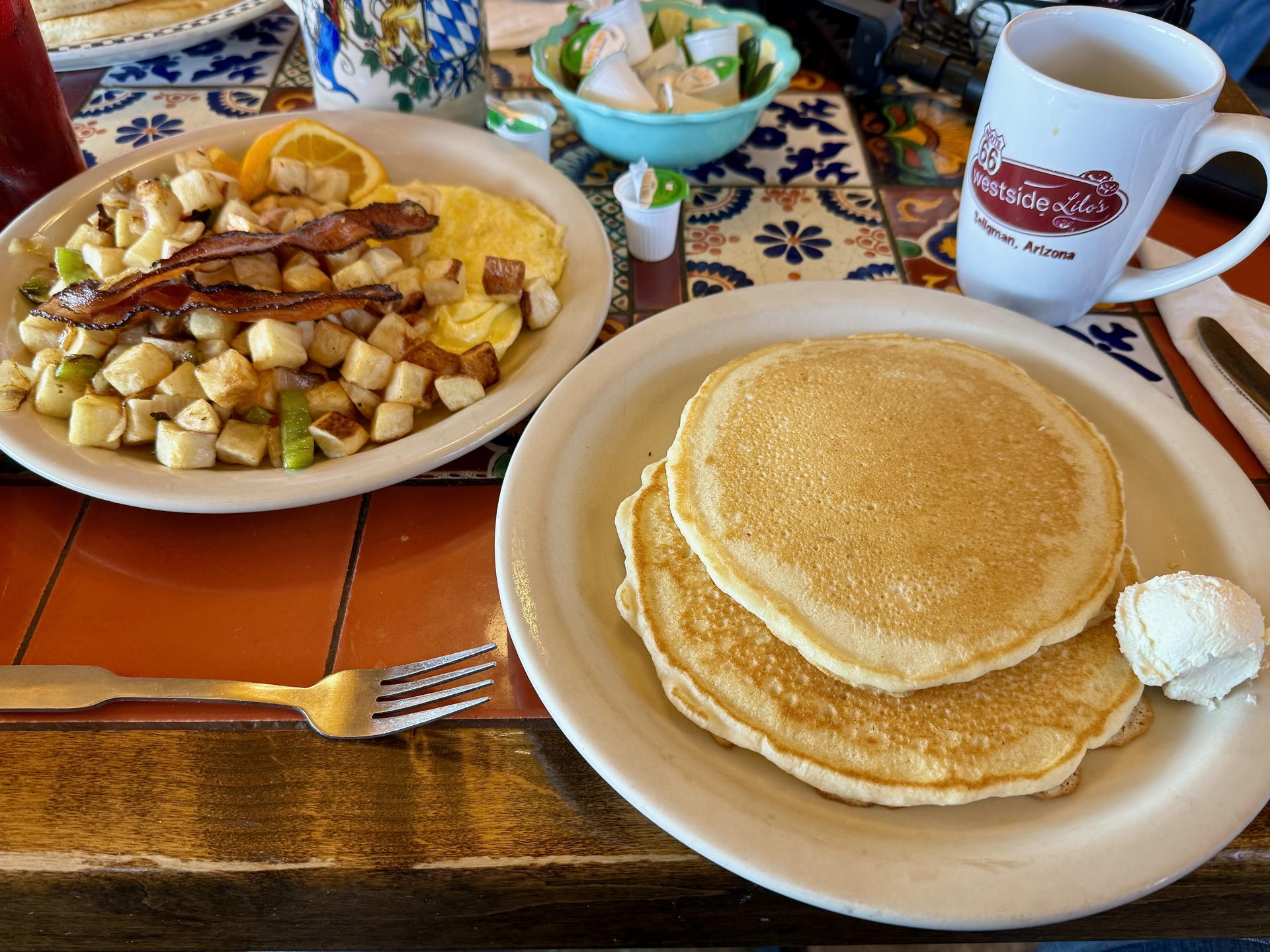 Frühstück bei Westside Lilos, Selligman, Arizona - an der Route 66